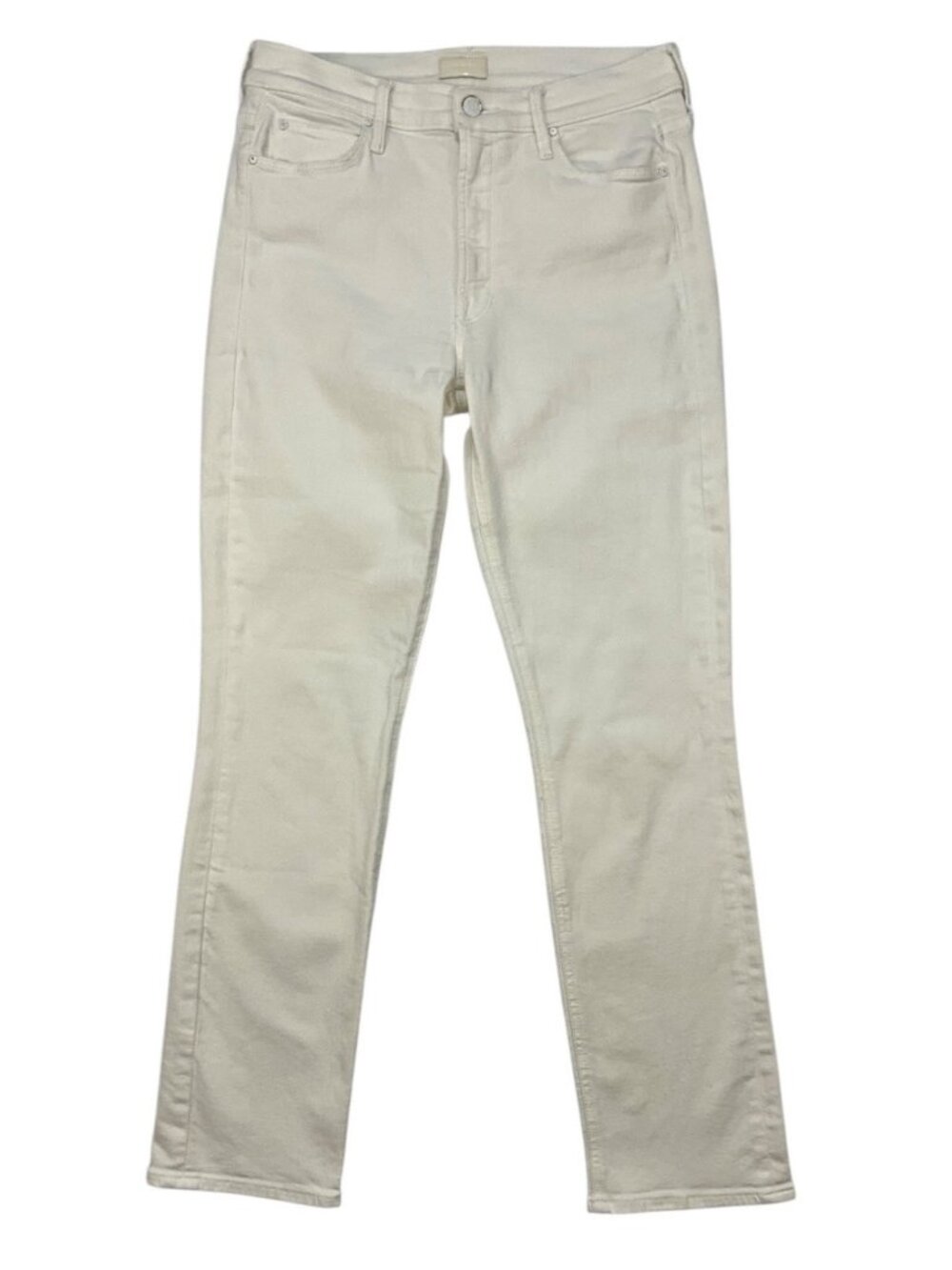 Mother The Mid Rise Dazzler Ankle Jeans 28 White Slim Straight
